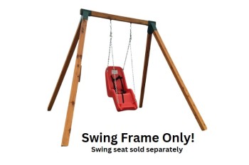 SINGLE Swing Frame Free-Standing Residential Swing set 90 X 90 Cypress Timber