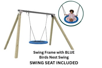 Commercial-Grade Birds Nest Swing Frame with 1.2m Basket Swing  (115x115 Cypress Timber Legs)