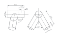 Green Smart Line Round - Swing Corner Connection Oblique 