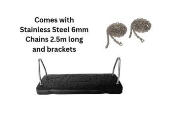 Extra LARGE 'curve xl' Rubber swing seat KBT Swing with Stainless Steel Chains 2.5m long