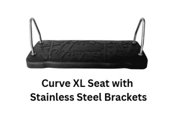 Extra LARGE 'curve xl'  Rubber swing seat - Stainless steel brackets KBT (Commercial grade / metal insert)