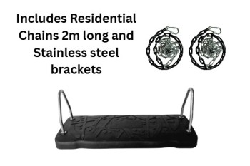 Extra LARGE 'curve xl' Rubber swing seat KBT Swing  with Plastic Coated Chain