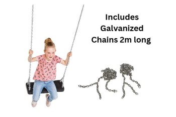 Extra LARGE 'curve xl' Rubber swing seat KBT Swing with Galvanised Chains 2m long 