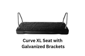 Extra LARGE 'curve xl'  Rubber swing seat - Galvanized brackets KBT (Commercial grade / metal insert)