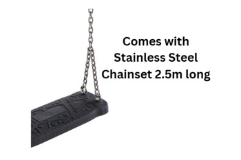 Medium Rubber Swing Seat  ‘curve’ with Stainless Steel Fork Chains -  2.5m long 
