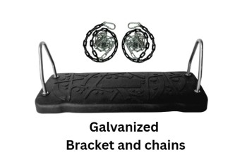 Medium Rubber Swing Seat  ‘curve’ with Galvanized Brackets & Heavy Duty Plastic Coated Chains
