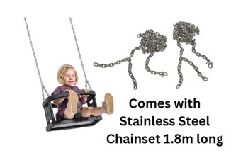 Rubber Baby Curve Swing Seat with 5mm Stainless-Steel 1.8m long Chain set 