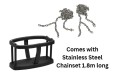 ‘PURE’ Rubber Infant Swing Seat – KBT Black with 1.8m Stainless Steel Chain Set