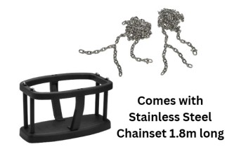 ‘PURE’ Rubber Infant Swing Seat – KBT Black with 1.8m Stainless Steel Chain Set