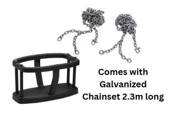 'PURE’ Rubber Infant Swing Seat – KBT Black with 2.3m Galvanised Chain Set