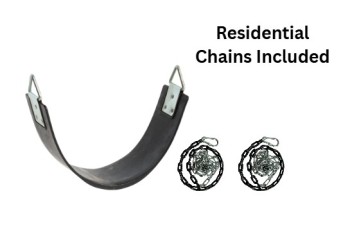 Heavy Duty 'Slash proof' Strap swing with 2m long Plastic Coated Chains