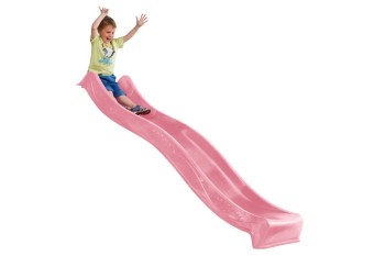 1.5m high standalone slide “Tsuri” with water feature - PASTEL PINK- 2.9m long