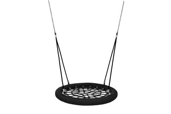 Nest Swing Round Birdie 'Commercial basket swing' 1.2m Black and Black