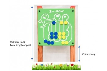 1.5m Sensory Panel '3 IN A ROW' with Timber Frame, Play Panel HDPE