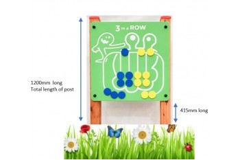 1.2m Sensory Panel '3 IN A ROW' with Timber Frame, Play Panel HDPE