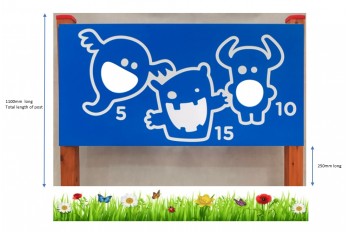 1.1m Sensory Play Panel 'Score Table' with Timber Frame, v