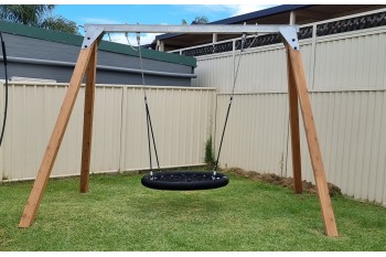 Commercial Grade Birds Nest Swing Frame. Galvanized Steel Top Bar with Timber legs (115 x 115 Cypress Timber Legs)