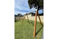 Double Swing Frame  w STEEL top beam and TIMBER Legs (115 x 115 Cypress Timber Legs) - COMMERCIAL grade