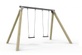 COMMERCIAL Double Swing Frame  w STEEL top beam and TIMBER Legs (115 x 115 Cypress Timber Legs) - COMMERCIAL grade