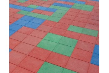 Blue 35mm Rubber Softfall Tiles (2 Pcs Per Bag)