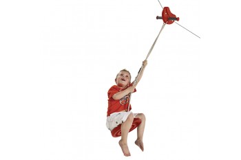 Zip Line Red with Disc Swing